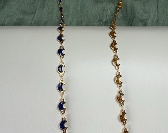 PVD Gold Stainless Steel Moon Enamel Chain by the Foot for Permanent Jewelry Designs