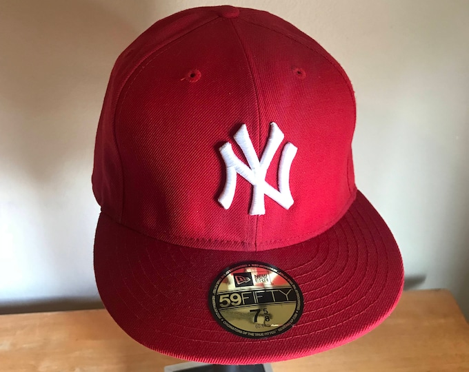 New York Yankees "fred Durst" Red New Era 59FIFTY DEADSTOCK Fitted Baseball Cap Size 7 5/8 Etsy