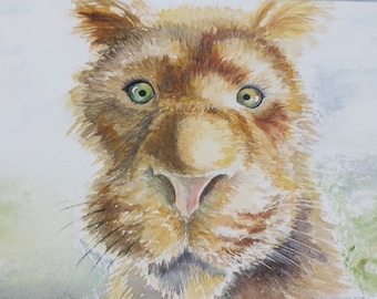 Lioness in watercolour