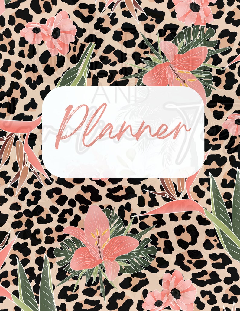 Leopard Planner, Digital Download Planner, Christian Planner, Stickers
