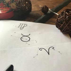 Signos imprimibles de la papelería del zodíaco