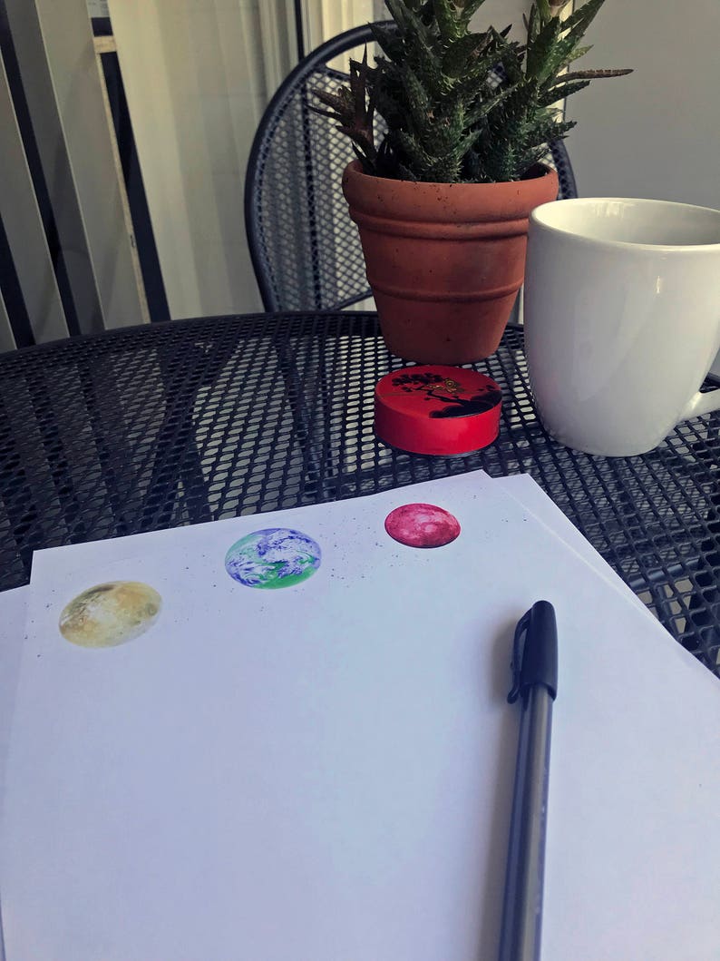 Printable Stationery Planets 2