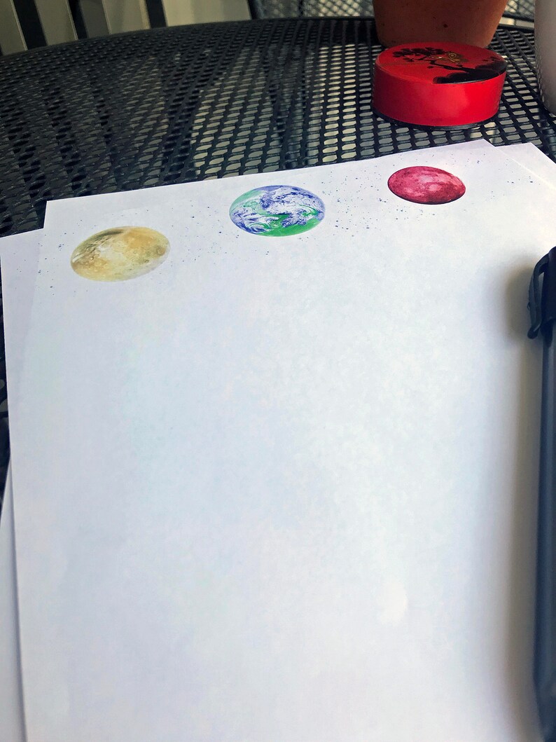 Printable Stationery Planets 2