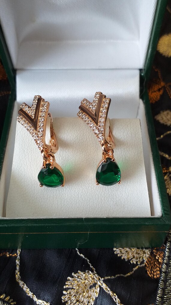 Orecchini con zirconi in oro 18 carati placcati in argento