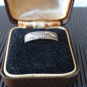 Vintage 1950-s 925 Anillo de banda de acento vikingo celta de plata UK L, US 5 3/4