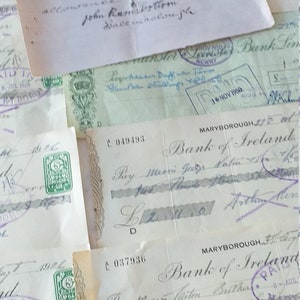 Old Irish Cheques Job Lot of 17 Cheques Most 1920-s, Bank of Ireland ...
