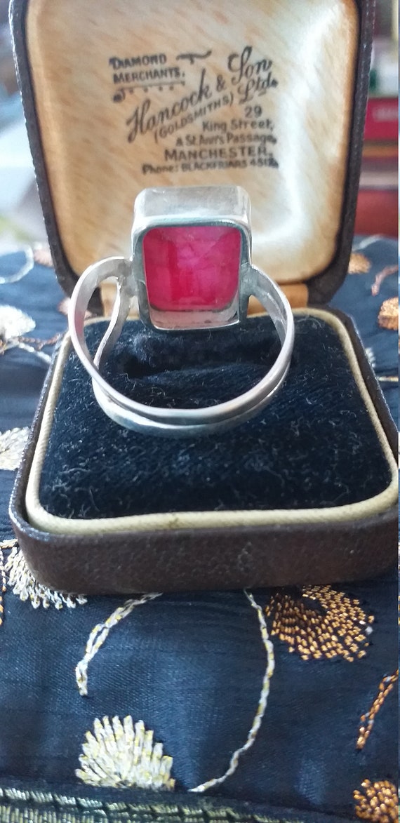 Antique Vintage Vintage Sterling Silver Ruby Ring… - image 7