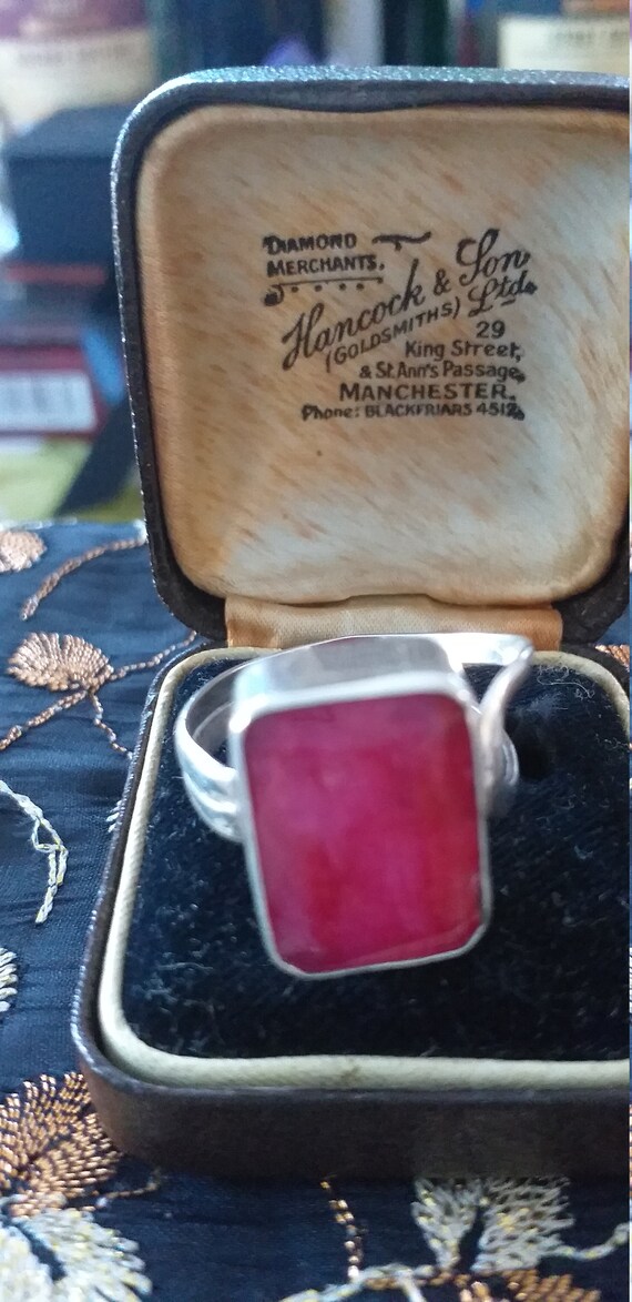 Antique Vintage Vintage Sterling Silver Ruby Ring… - image 4