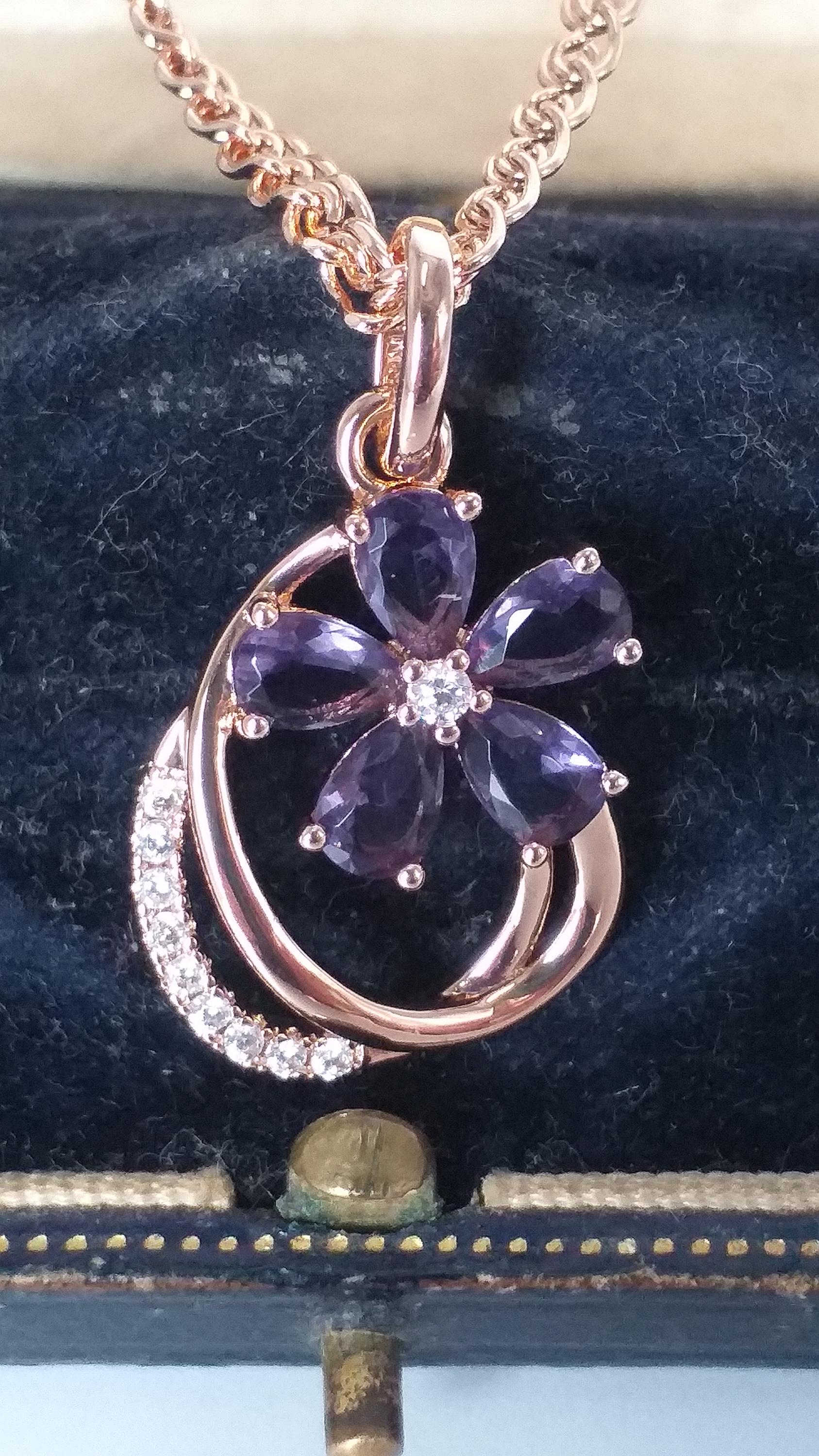 Pendentif Vintage Flèche Avec Améthyste - Couleur Or - Occasion - Modèle 2144