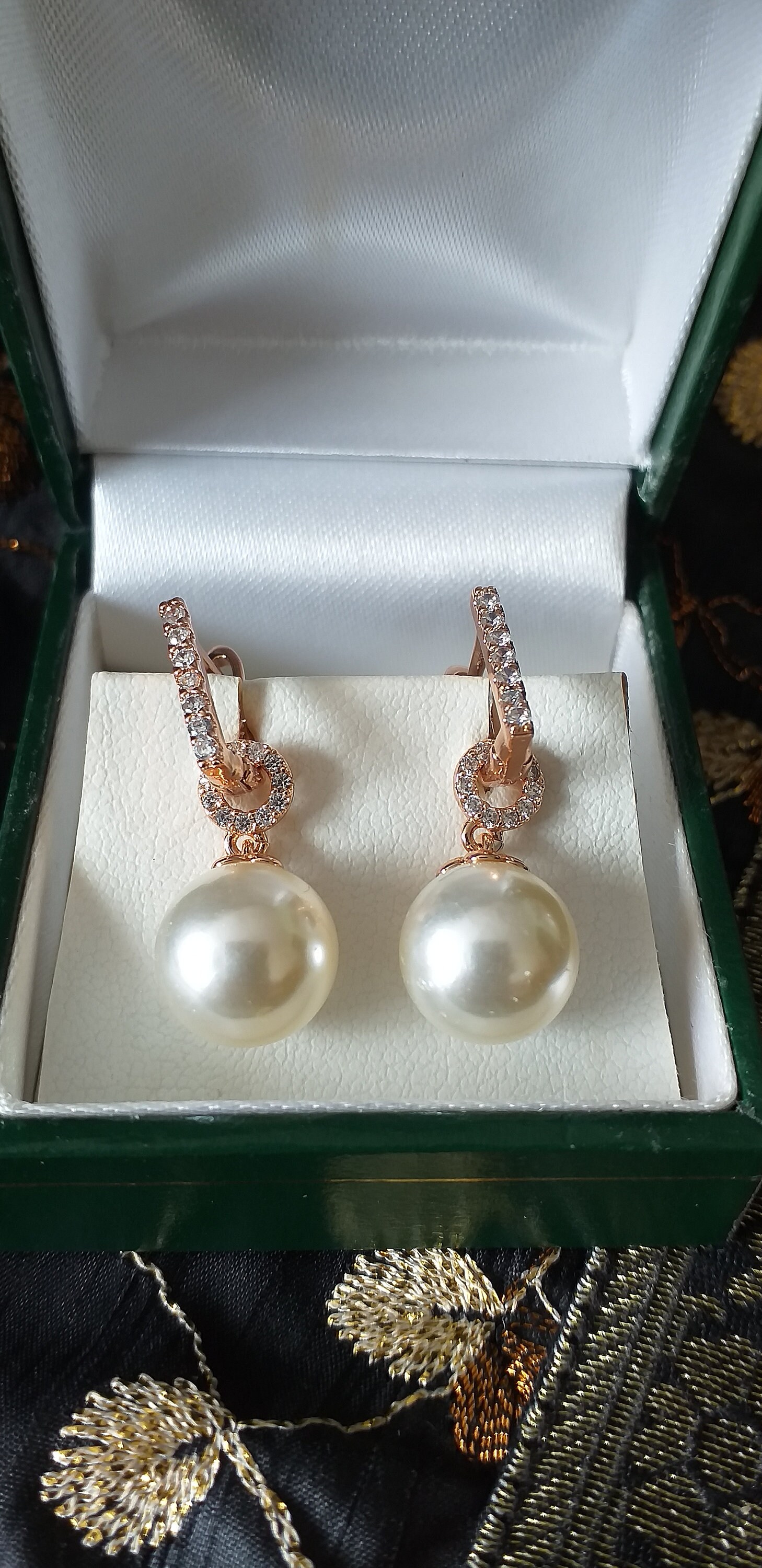 Boucles D'oreilles Anciennes En Or 14 Carats (poinçon 585) - Avec écrin - Occasion