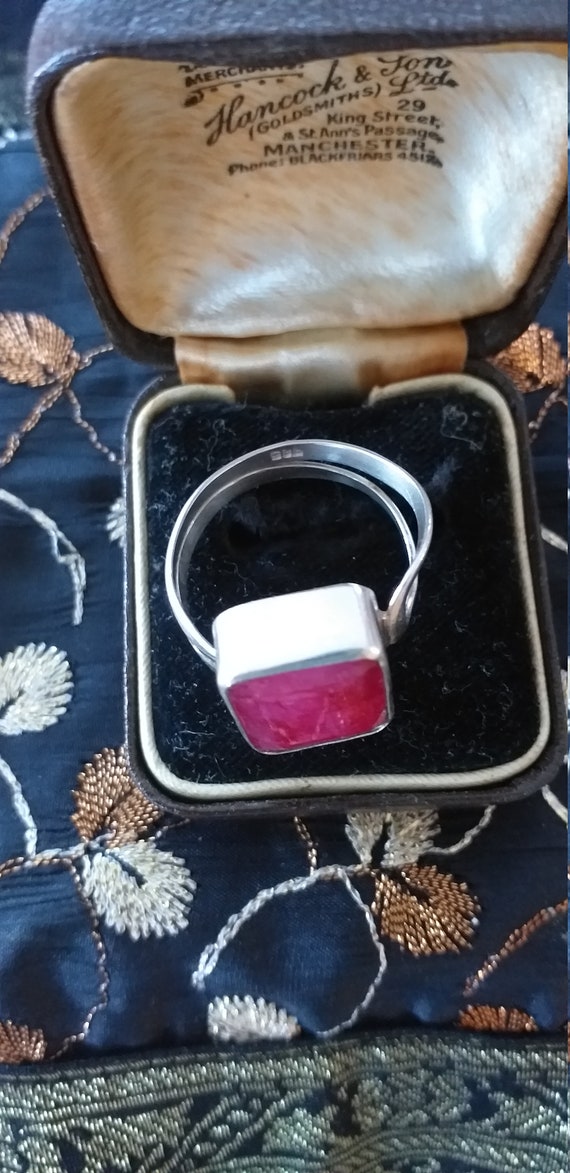 Antique Vintage Vintage Sterling Silver Ruby Ring… - image 2