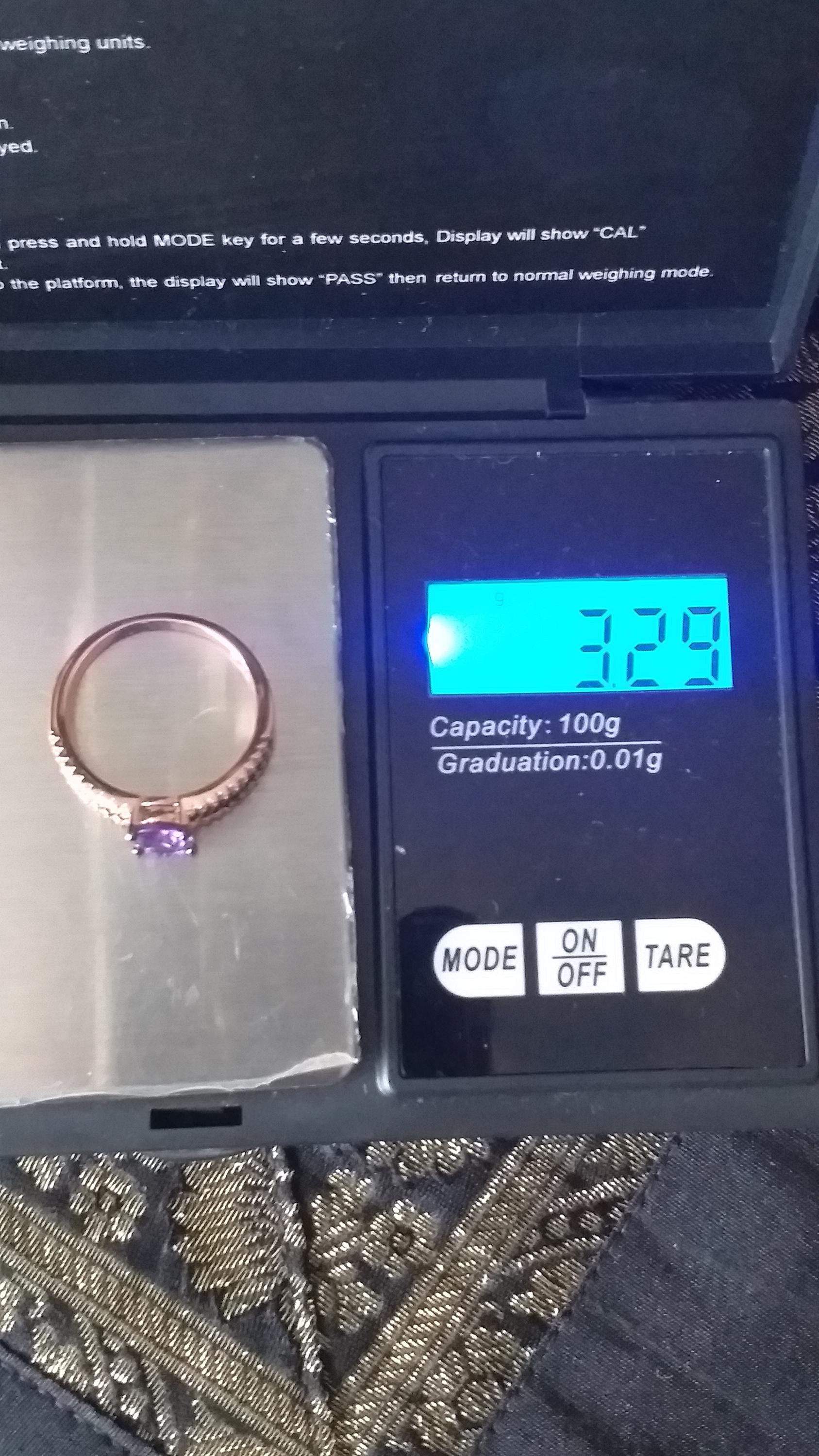 Bague Vintage Améthyste – Or Laminé 14 Carats – UK 7.5 – Années 1990