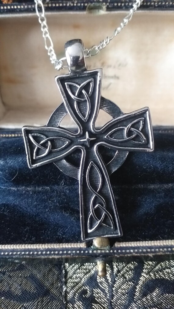 Ciondolo Croce Celtica - Argento Sterling 925 Uomo 3,9x3cm - Foto 2