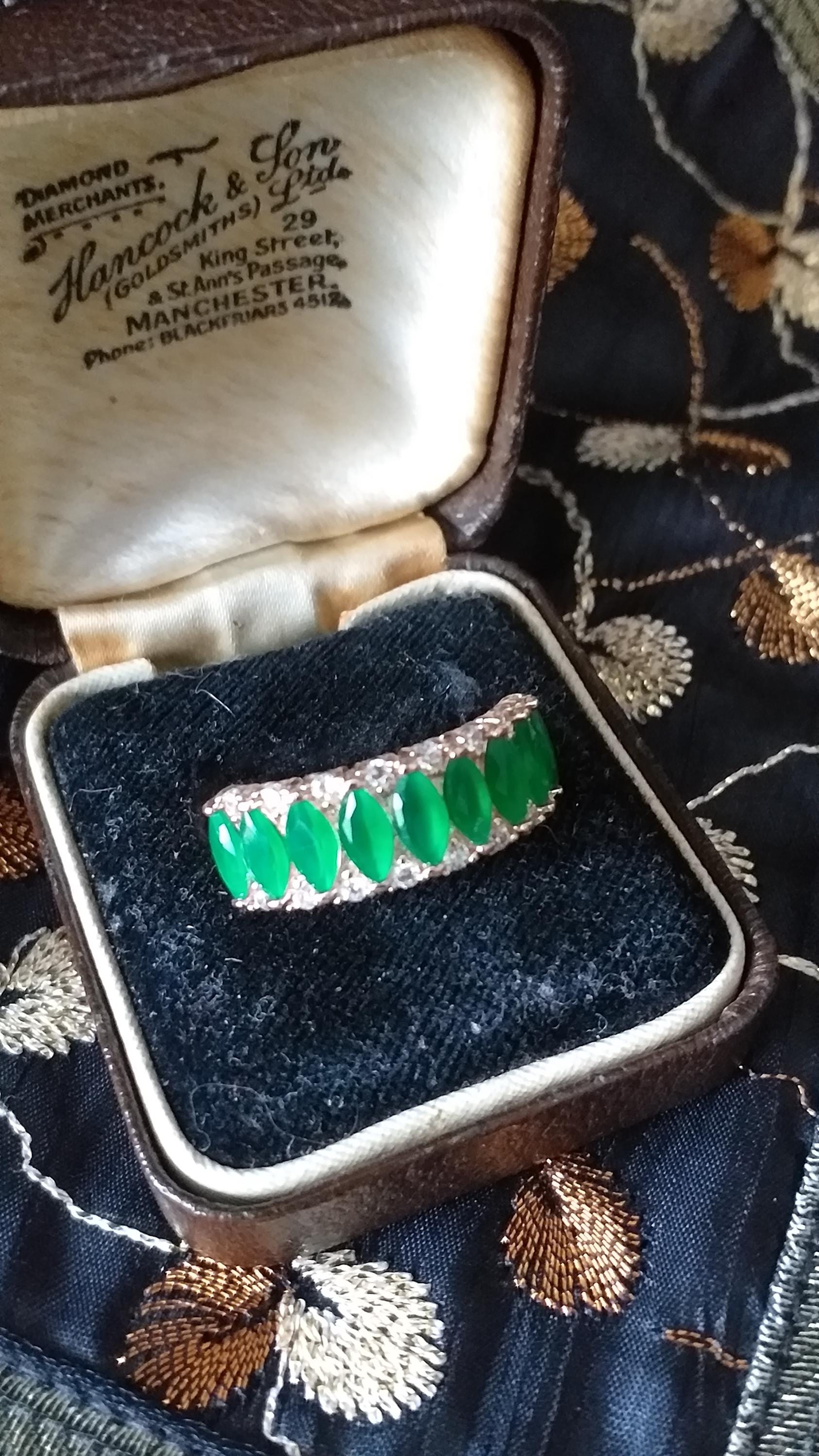 Bague Vintage Années 90 - Or Laminé 14k Avec Émeraude | Taille UK N.5 (FR 50)