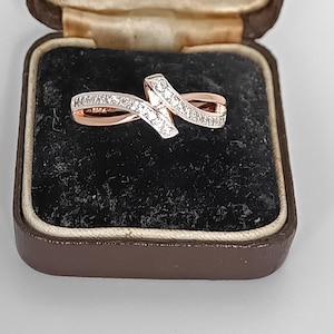 Vintage 14 CT Rolled Gold Zircon Ring - UK Size R 1/2 US 8 3/4 - Hallmarked!