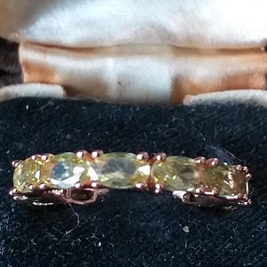 Vintage 14 CT Rolled Gold Peridot Ring - US Size 6 3/4-Hallmarked!!