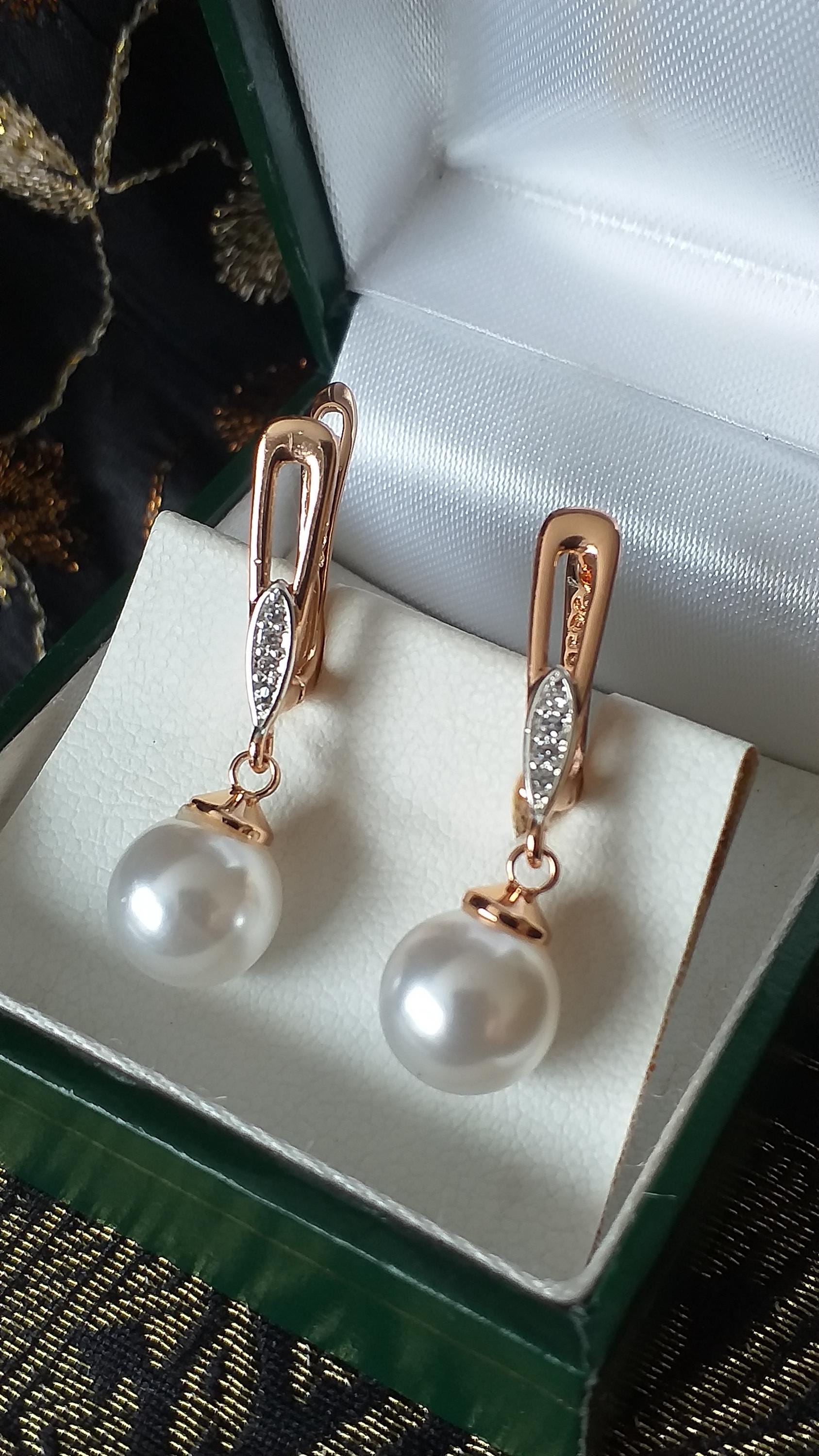 Boucles D'oreilles Vintage 90s - Or Laminé 14 Carats, Zircons - Poinçonnées