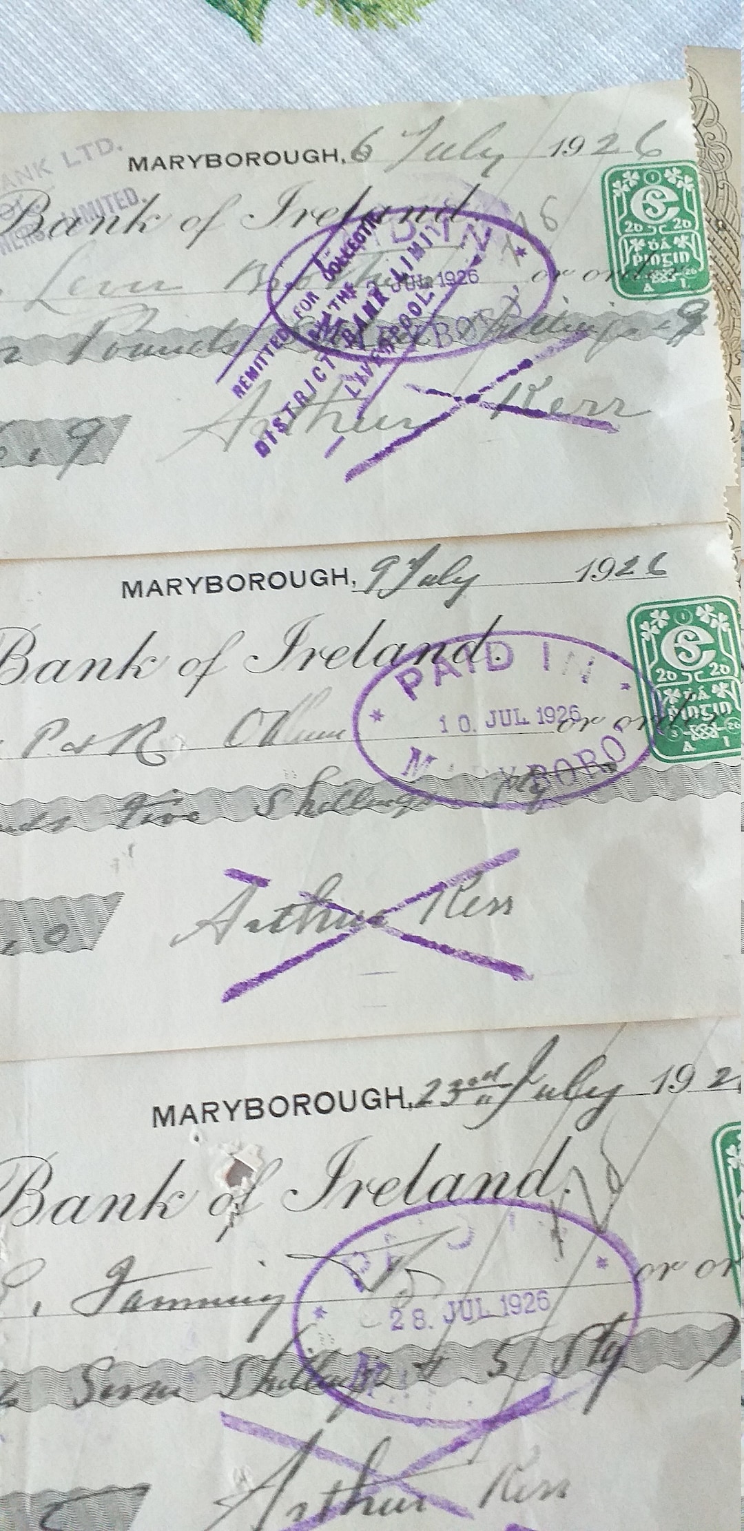 Old Irish Cheques Job Lot of 17 Cheques Most 1920-s, Bank of Ireland ...