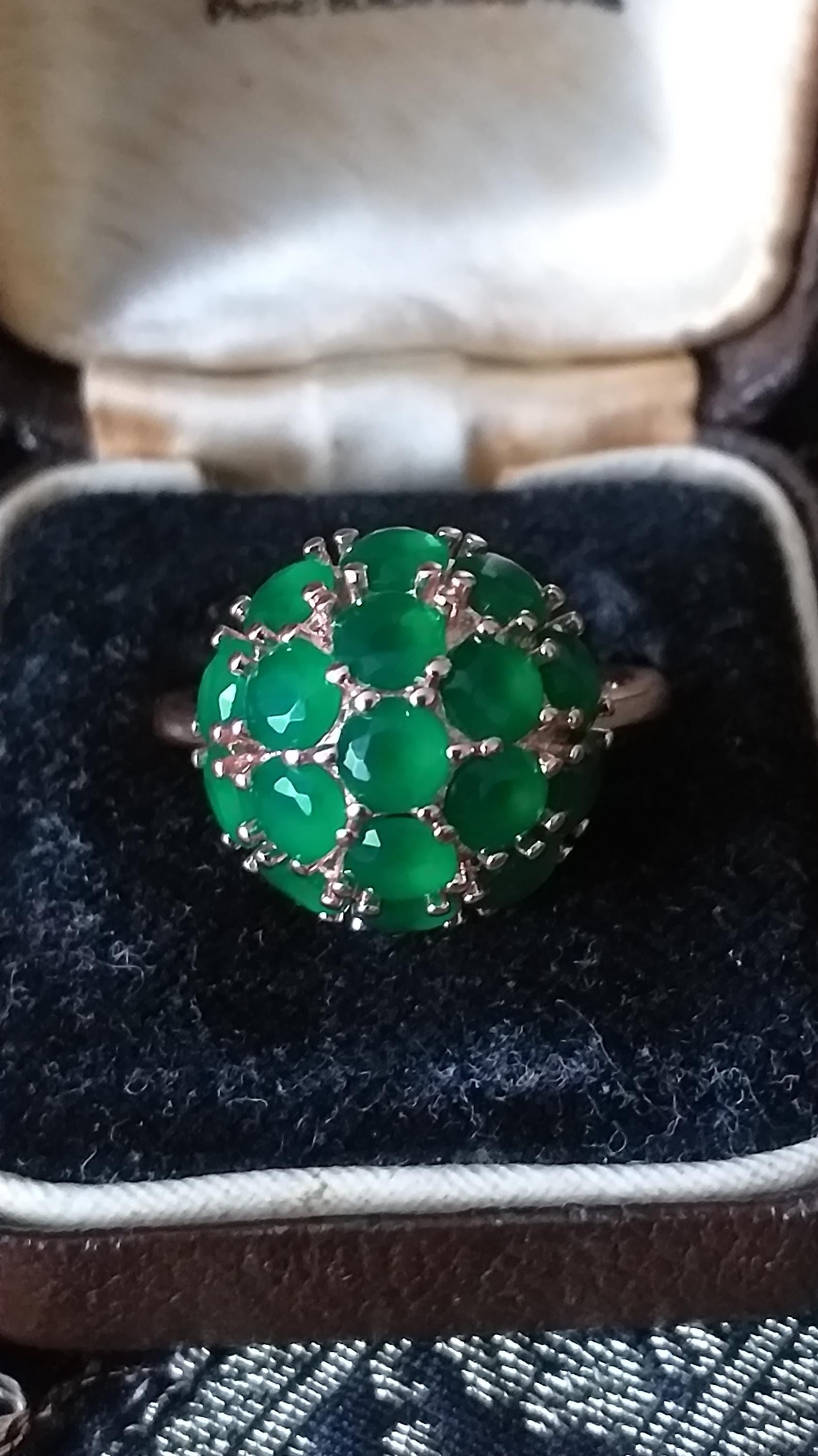 Bague Vintage Années 90 En Or Laminé 14 Carats Avec émeraude - Taille UK N.5 (FR 50)