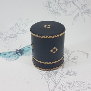 Antique Black Lacquer Papier Mache Trinket Box