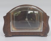 Antique HAC Westminster chimes clock, vintage mantle clock, Hamburg American Clocks, Art Deco mantle clock, wooden pendulum clock