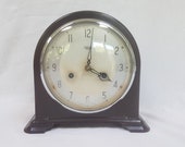 Vintage Smiths Enfield Bakelite mantle clock, 1940s striking mantel clock, Smiths Art Deco mechanical mantel clock