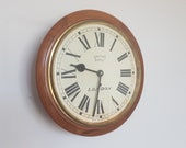 Antique wall clock, vintage railway clock, Smiths Enfield wall clock, Art Deco wall clock, made in England, vintage home decor