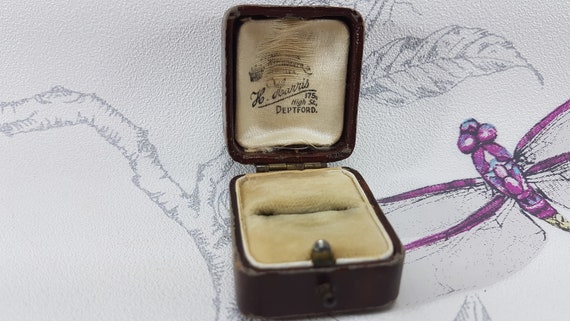 Antique ring box, Art Deco engagement ring box, vi