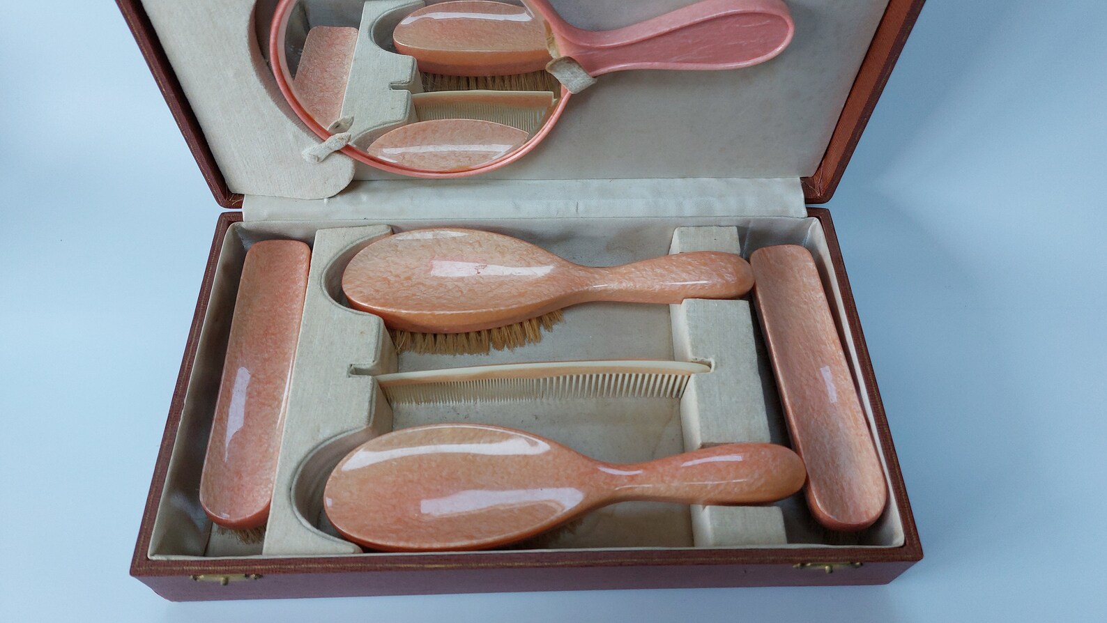 Vintage Midcentury Vanity Set Vintage Pink Plastic Vanity Etsy UK