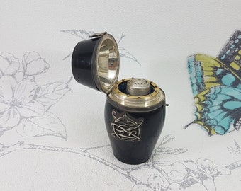 Antique Victorian Sewing Etui: Silver Mounted Barrel, Needlework Tools