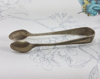 Vintage EPNS Silver Plated Sugar Tongs: Antique Home Decor