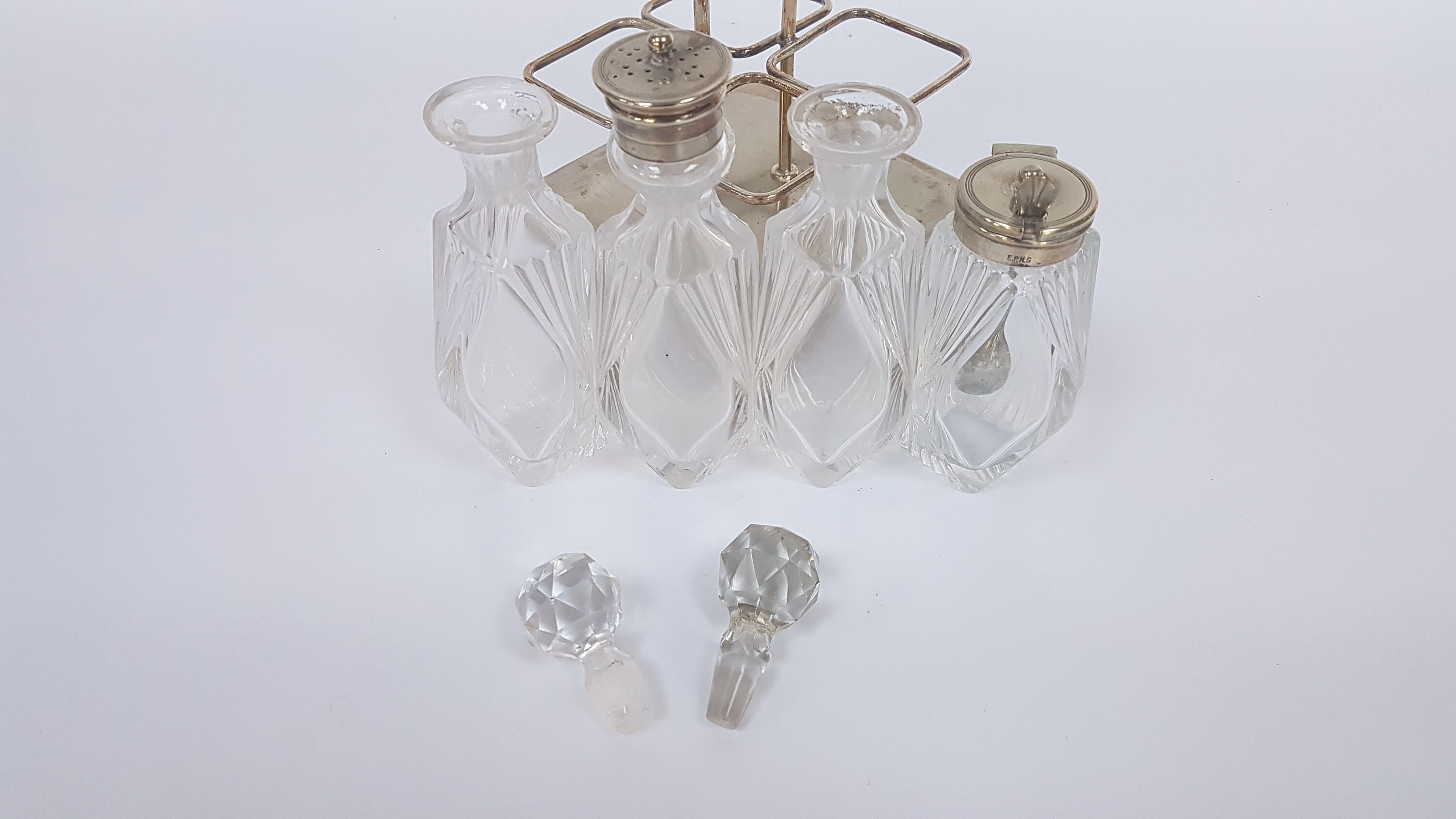 Antique Cut Glass Cruet Set Art Deco EPNS Cruet Set Vintage Etsy UK