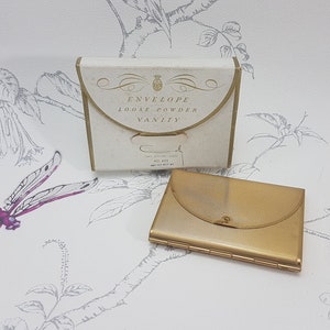 Vintage Coty powder compact, Coty envelope loose powder vanity in original box, vintage French vanity compact mirror