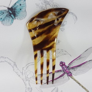 Vintage decorative hair comb, faux tortoiseshell Art Deco hair comb, vintage gifts for her