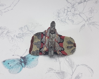 Monedero antiguo de crochet: bolsillo doble con cuentas de acero tallado, principios del siglo XIX