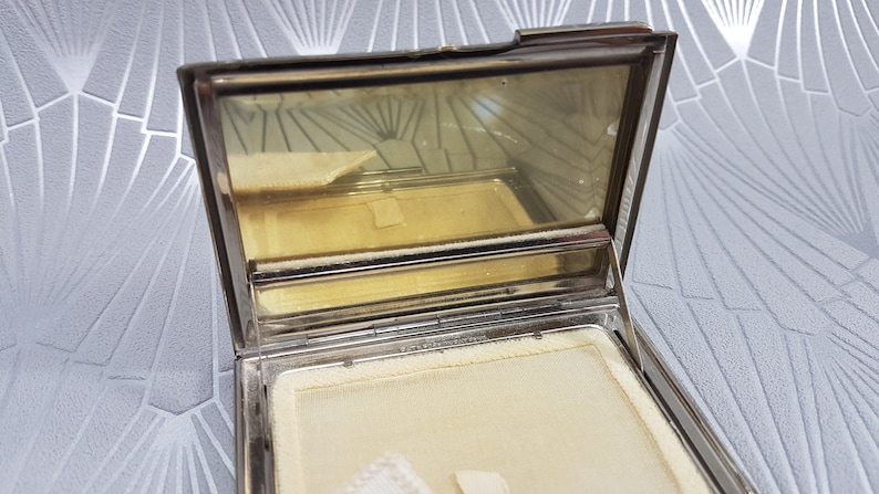 Art Deco powder compact Rowenta compact mirror vintage gifts for her collectible Art Deco compact