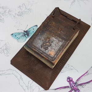 Vintage 1954 Metal Desk Calendar: &#39;Lest I Forget&#39; Daily Mottos