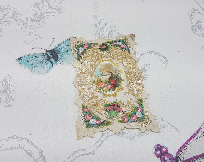 Victorian Diecut Valentine Greeting Card Two Victorian Etsy
