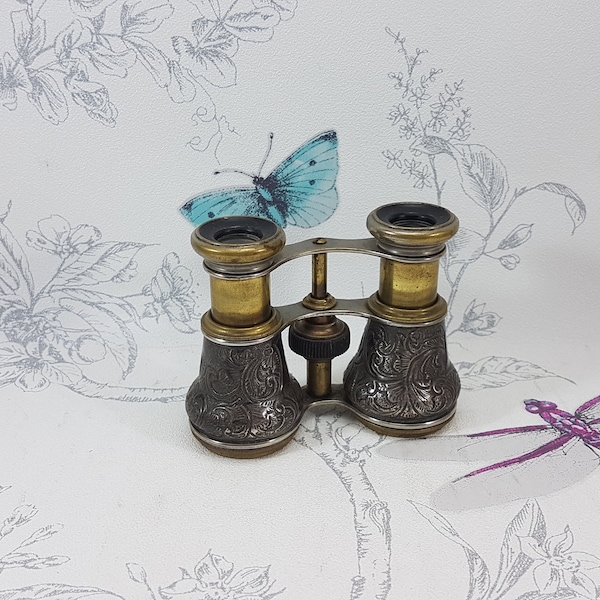 Victorian silver opera glasses, antique sterling silver racing glasses, 1890 hallmarked silver opera glasses