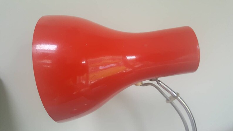 Josef Hurka Model 0521 Red Lamp Vintage Czech Lamp Mid Century Table Lamp by Napako Retro Designer Table Lamp