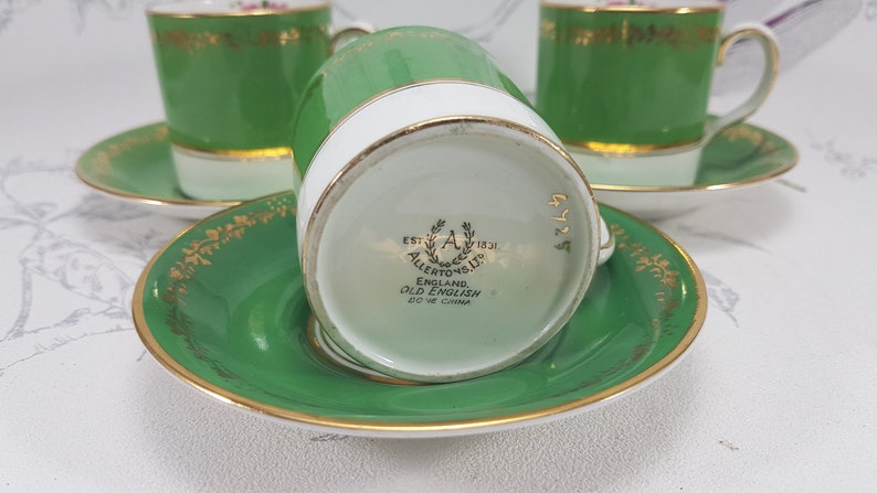 Vintage Allertons Bone China Coffee Cups and Saucers Set of 3 - Etsy UK