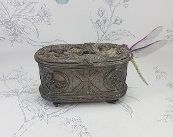 ヴィンテージ リモージュ磁器 トリンケット ボックス: シャンパン