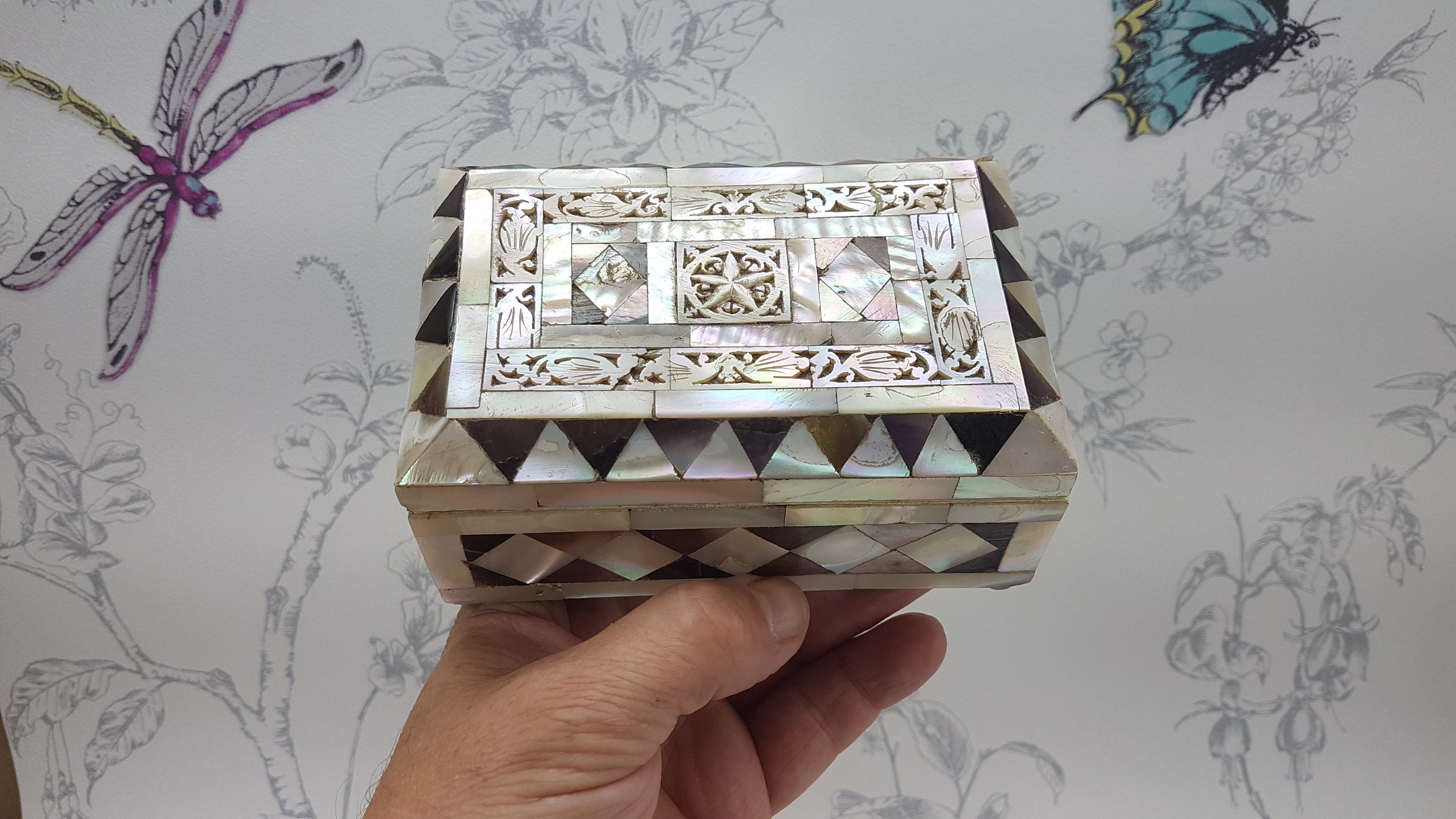 稀少　ヴィクトリアエドワード期 アンティーク マザーオブパール ポータブルケース 稀少ヴィクトリアエドワード期 アンティーク マザーオブパール