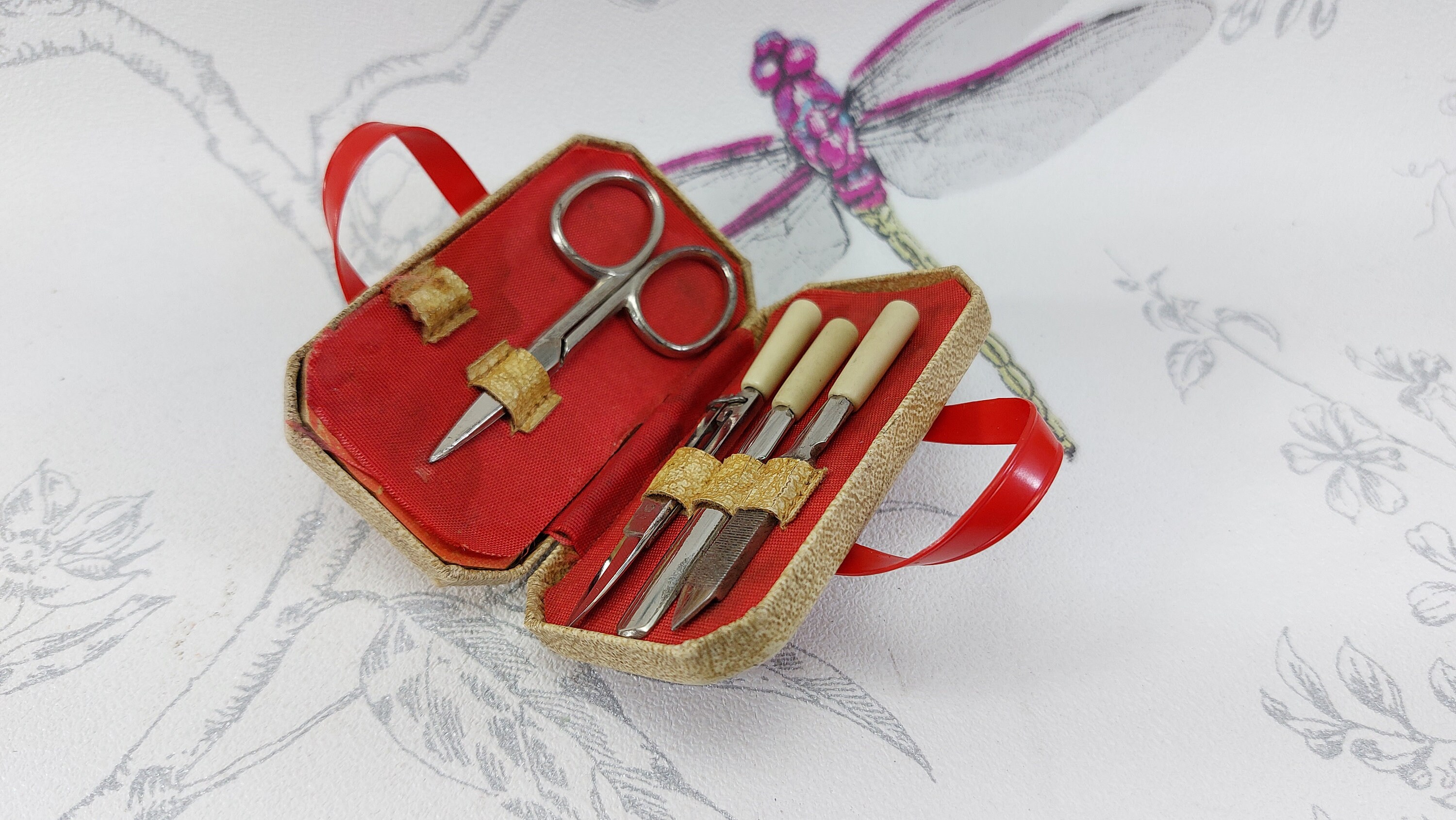 Vintage novelty manicure set vintage suitcase manicure set Etsy