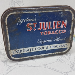 Vintage Ogden&#39;s St Julien Tobacco Tin: Collectible Home Decor