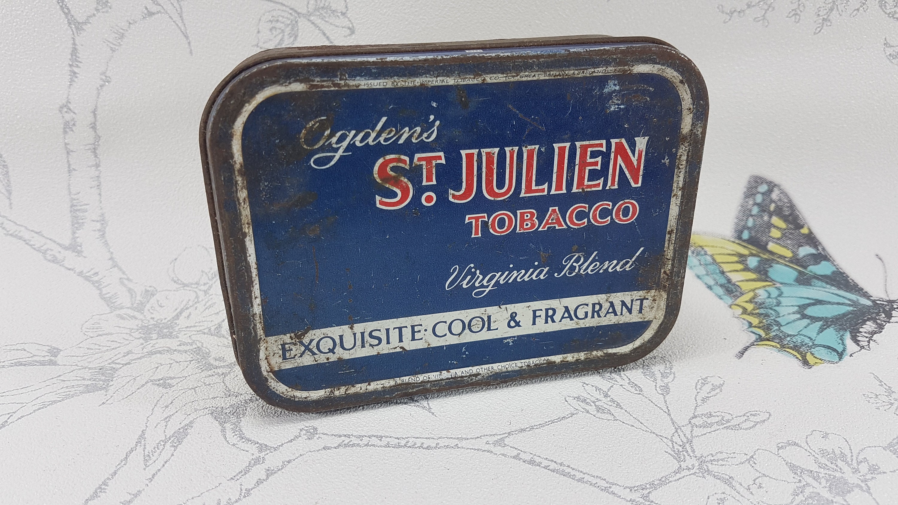 st julien tobacco Vintage Ogden's St Julien Tobacco Tin: Collectible Home Decor st julien tobacco Vintage Ogden's St Julien Tobacco Tin: Collectible Home Decor