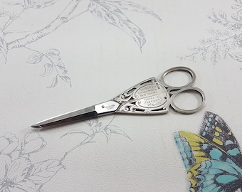 Silver ceremonial scissors, antique sterling silver handled presentation scissors, engraved silver scissors, Walker and Hall, 1925