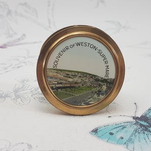 Vintage Weston-Super-Mare souvenirpoeder compact
