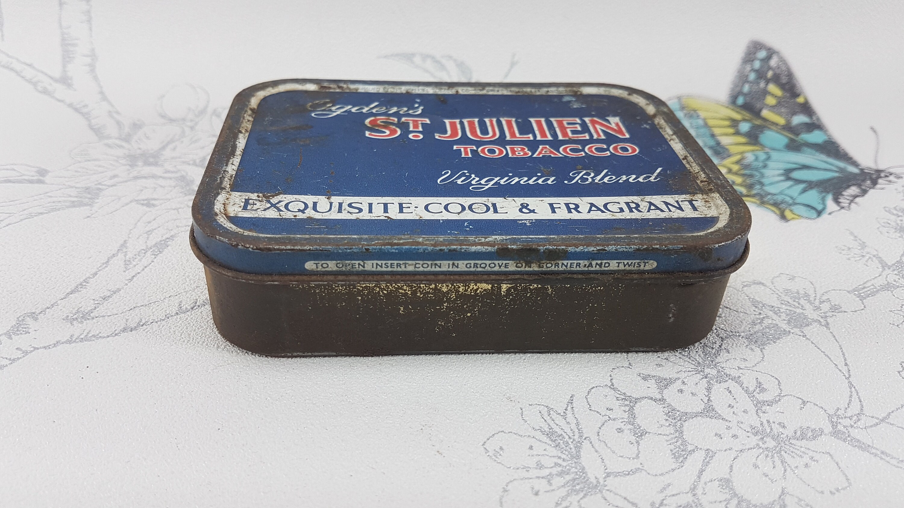 st julian tobacco Vintage Ogden's St Julien Tobacco Tin: Collectible Home Decor