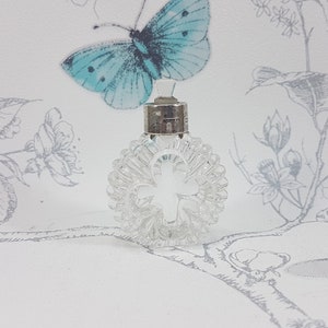 Victorian Glass Scent Bottle with Silver Collar: Antique Perfume Bottle